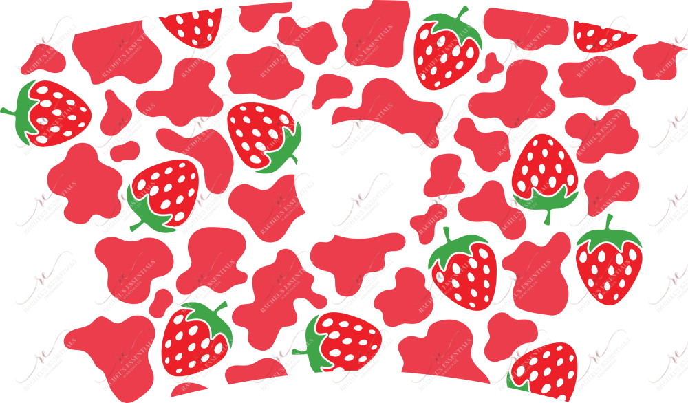 Strawberry Cow Print - Cold Cup Wrap Cold
