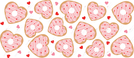 Heart Shaped Cookies - 16Oz Glass Can Wrap