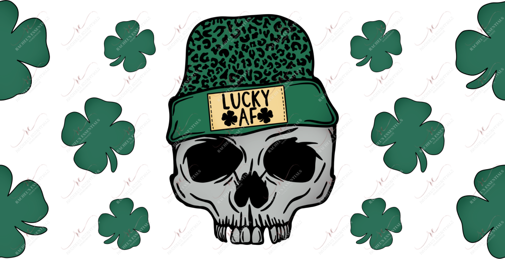 Lucky Af Leopard - 16Oz Glass Can Wrap Sublimation