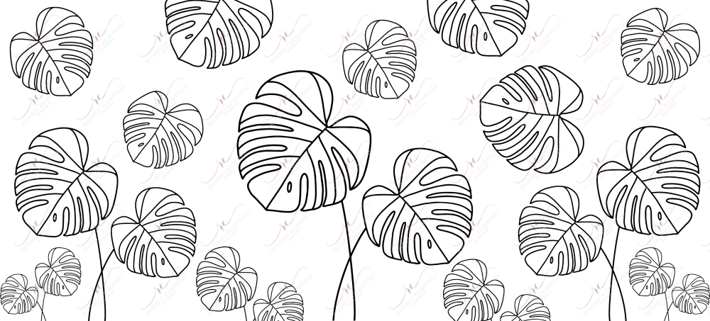 Monstera Leaves - 16Oz Glass Can Wrap