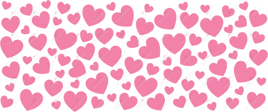Pink Hearts - 16Oz Glass Can Wrap Sublimation