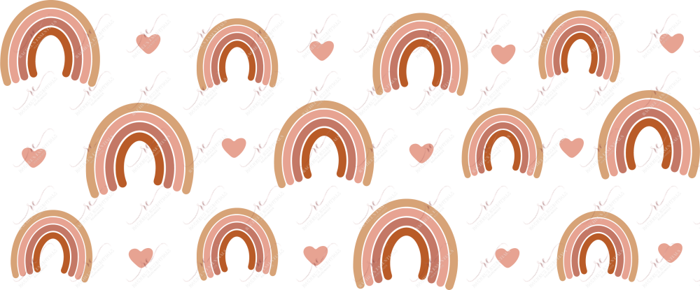 Rainbows And Hearts Boho - 16Oz Glass Can Wrap