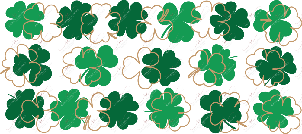 St Patricks Day Clovers - 16Oz Glass Can Wrap