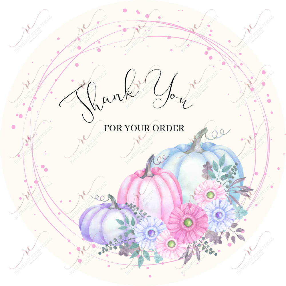 Thank You For Your Order Pumpkins - Business Sticker Set