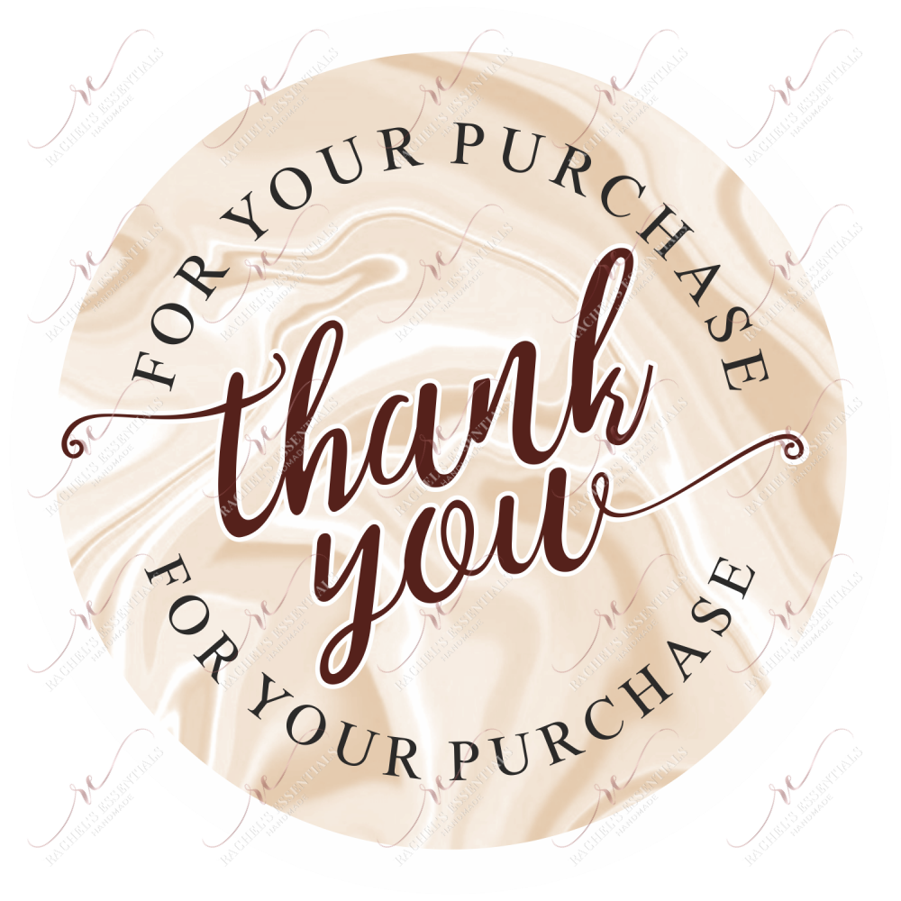Thank You For Your Purchase Cream - Business Sticker Set