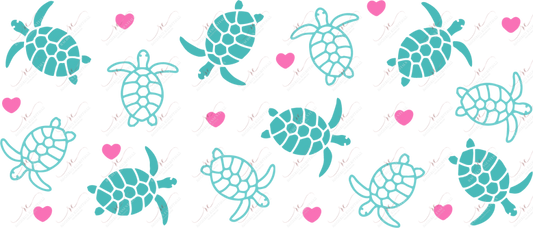 Turtles And Hearts 16Oz Vinyl Libbey Wrap