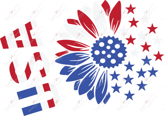 Usa Flower No Hole - Cold Cup Wrap