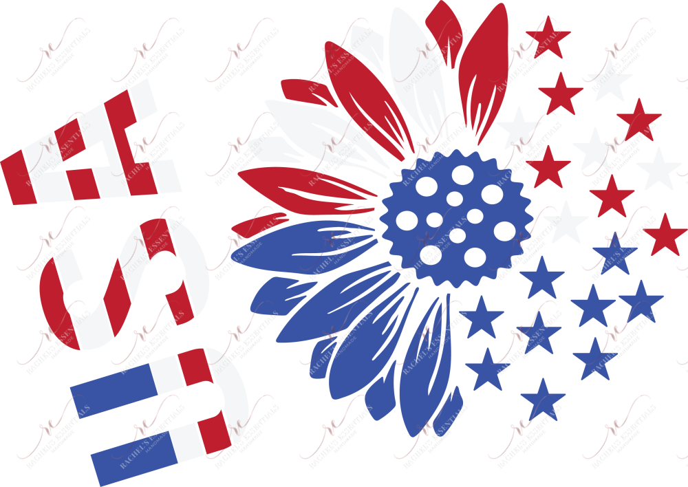 Usa Flower No Hole - Cold Cup Wrap