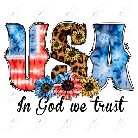 Usa In God We Trust - Clear Cast Decal