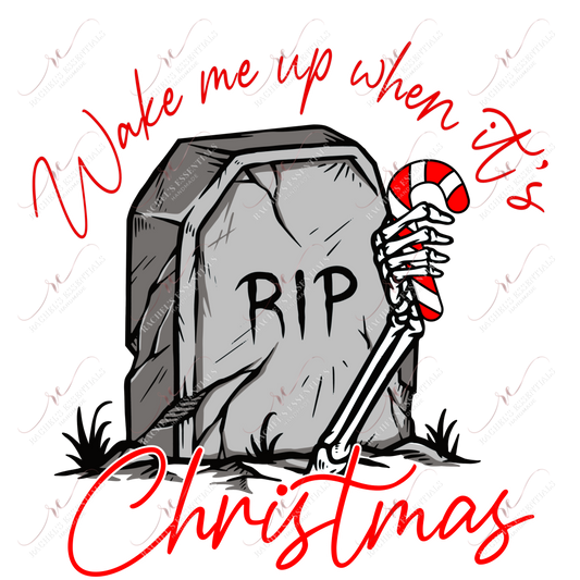 Wake Me Up With Its Christmas - Clear Cast Decal