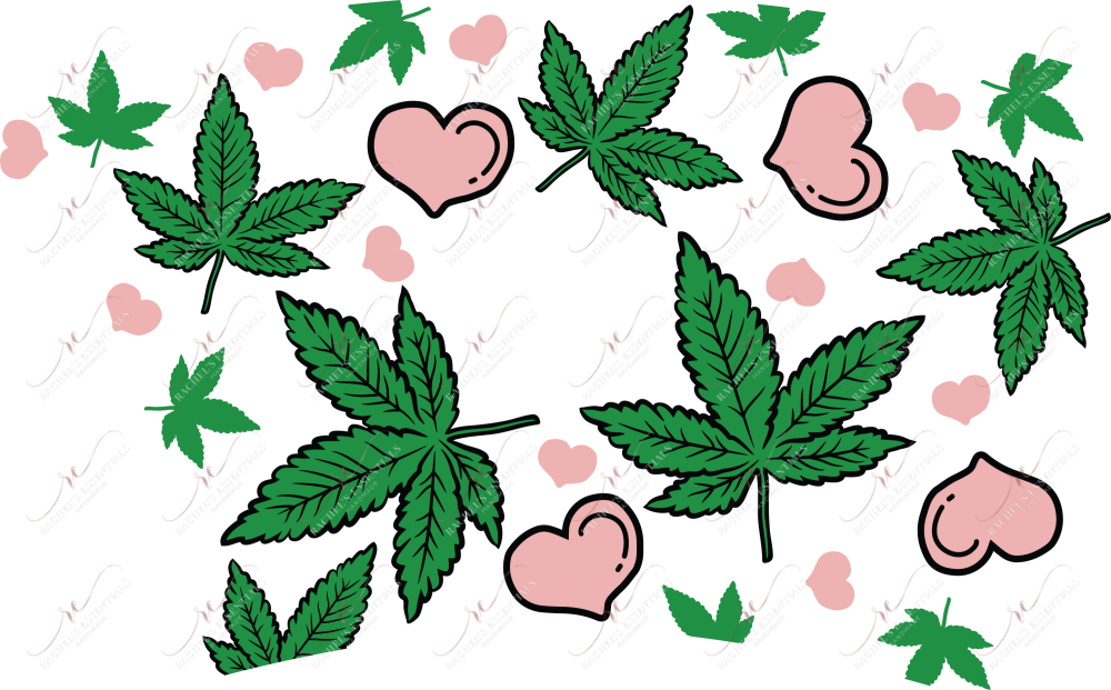 Weed And Hearts - Cold Cup Wrap