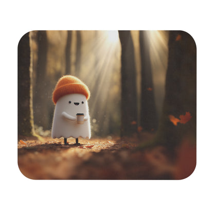 Whimsical Ghost Mouse Pad, Cute Desk Decor, Halloween Gift, Cozy Office Accessories, Nature-inspired Mousepad, Ghost Character Design