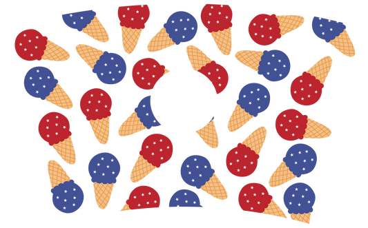 4th of July ice cream - cold cup wrap