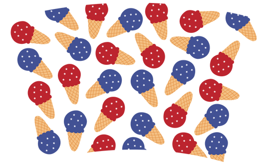 4th of July ice cream no hole - cold cup wrap