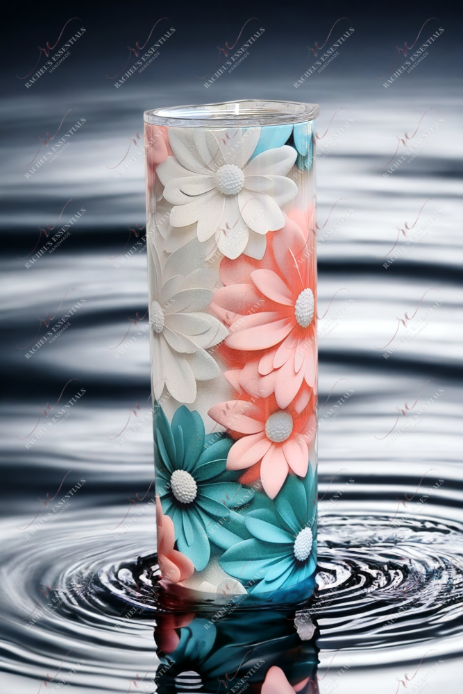 3D Floral 20Oz Shimmer Tumbler