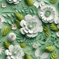 3D Green Floral - Vinyl Wrap Seamless Vinyl