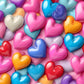 3D Puffy Hearts-Ready To Press Sublimation Transfer Print Sublimation