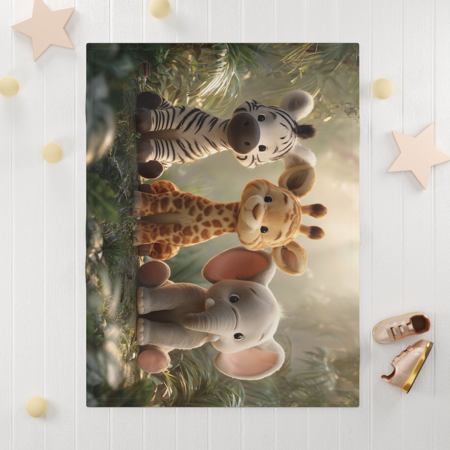 Cute Animal Prints Baby Blanket, Jungle Theme Nursery Decor, Soft Fleece Blanket, Baby Shower Gift, Kids Cozy Blanket