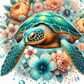 Turtle floral - ready to press sublimation transfer print