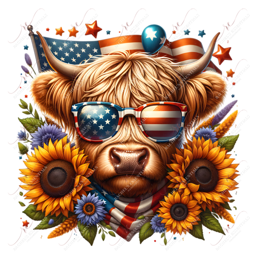 4Th Of July Highland - Ready To Press Sublimation Transfer Print Sublimation