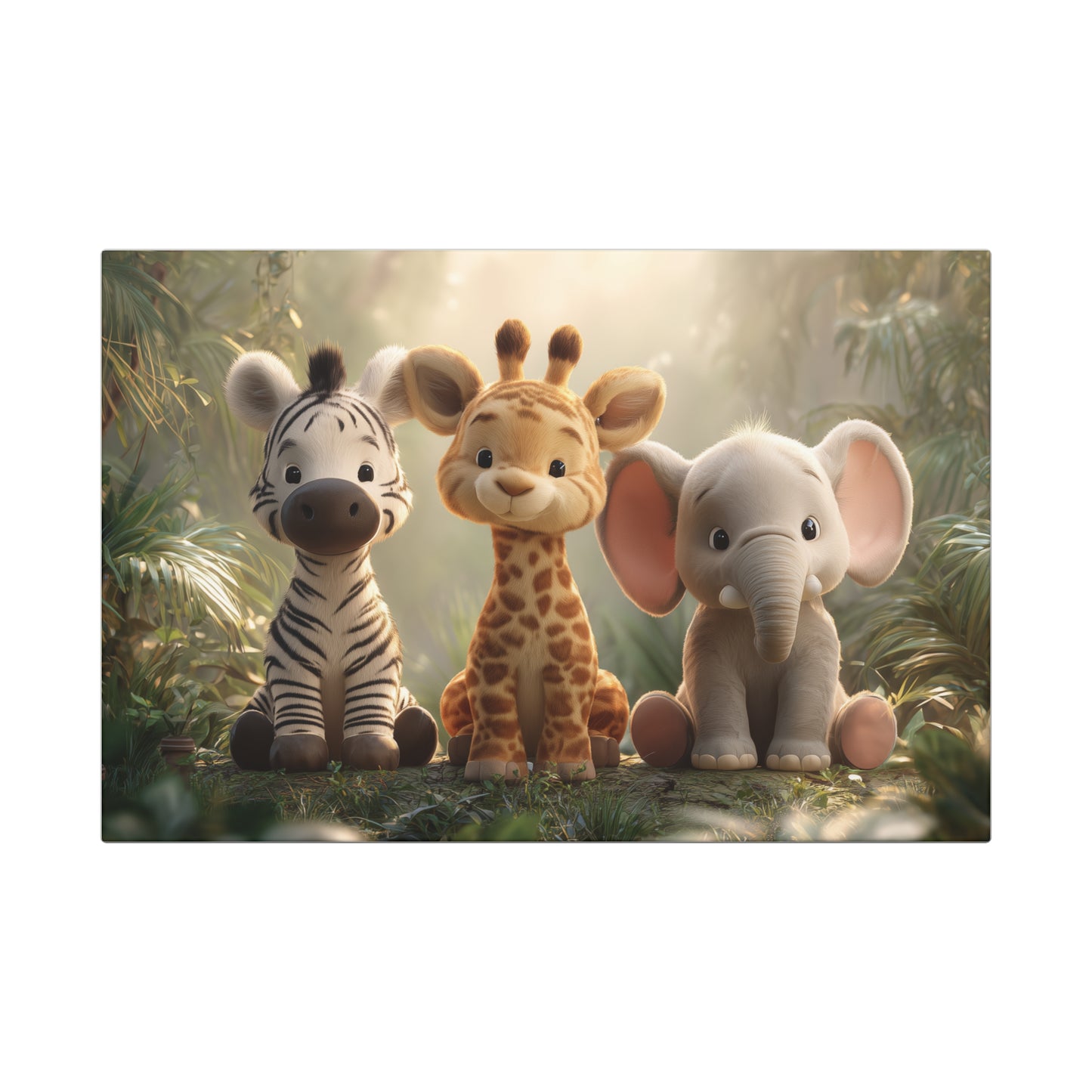 Copy of Whimsical Animal Canvas Art Wraps, Safari Nursery Decor, Kids Room Wall Art, Giraffe, Elephant, Zebra Artwork, Baby Shower Gift