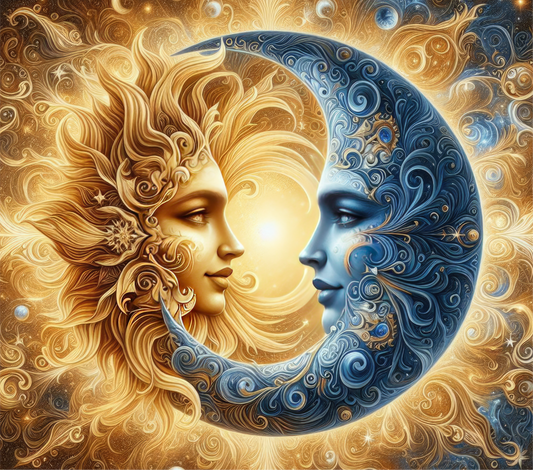 Sun and moon - ready to press sublimation transfer print