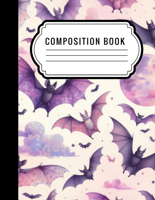 Purple bats - Composition notebook vinyl