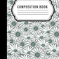 White and teal flowers - Composition notebook vinyl