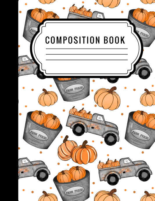 Trucks and pumpkins - Composition notebook vinyl