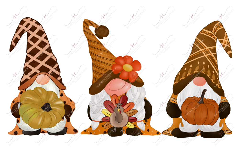 Autumn Gnomes With Pumpkins - Ready To Press Sublimation Transfer Print Sublimation