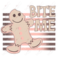 Bite Me Gingerbread Man - Clear Cast Decal