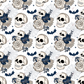 Blue Floral Skulls - Ready To Press Sublimation Transfer Print Sublimation