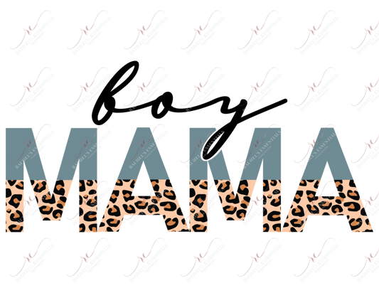 Boy Mama Split Letters Leopard - Ready To Press Sublimation Transfer Print Sublimation