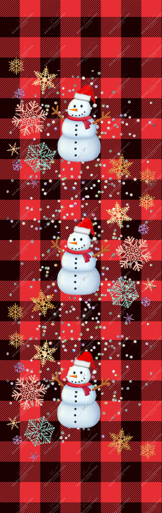 Buffalo Plaid Snowman - Vinyl Pen Wrap