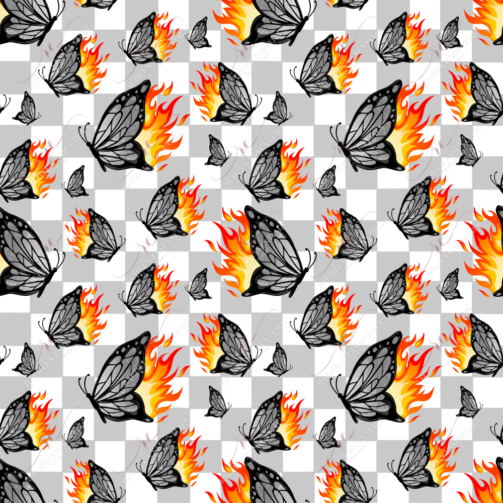 Butterfly Flames - Ready To Press Sublimation Transfer Print Sublimation
