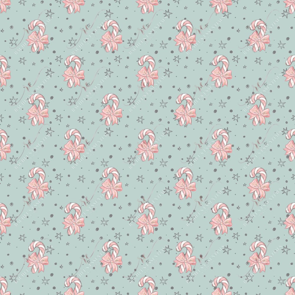 Candy Cane Teal - Ready To Press Sublimation Transfer Print Sublimation