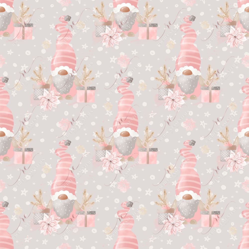 Christmas Gnome Pink Gray - Vinyl Wrap Vinyl