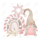 Christmas Gnome Rainbow Pastel - Clear Cast Decal