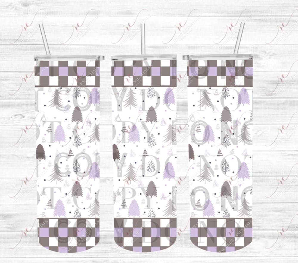 Christmas Trees Checkerboard- Ready To Press Sublimation Transfer Print Sublimation