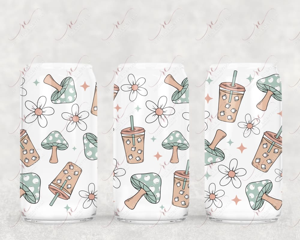 Coffee And Mushrooms - Libbey/Beer Can Glass Sublimation