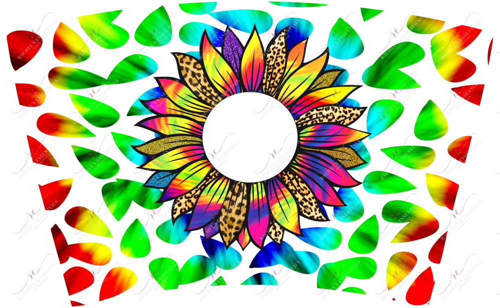 Colorful Rainbow Sunflower - Cold Cup Wrap Cold