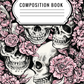 Pink floral skulls - Composition notebook vinyl