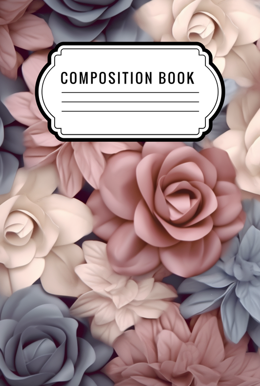 3d floral - Composition notebook vinyl