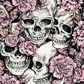 Pink floral skulls - Composition notebook vinyl