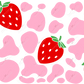 Cow Print With Strawberries - 16Oz Vinyl Libbey Wrap