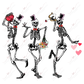 Dancing Valentine Skeletons - Ready To Press Sublimation Transfer Print Sublimation