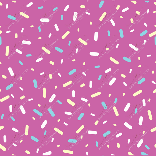 Dark Pink Mixed Sprinkles - Ready To Press Sublimation Transfer Print Sublimation