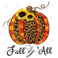 Sublimation 1.99 Fall y’all leopard pumpkin  - ready to press sublimation transfer print freeshipping - Rachel's Essentials