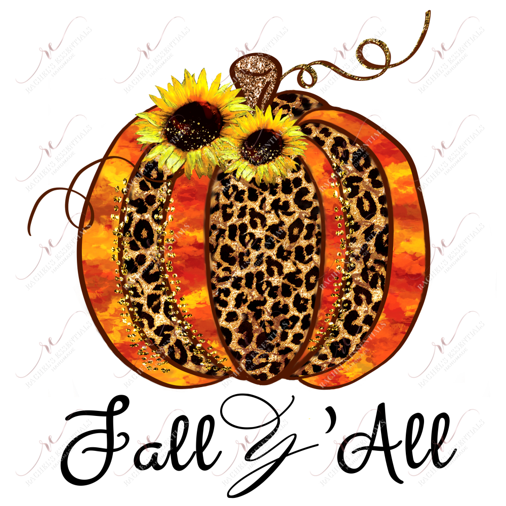 Sublimation 1.99 Fall y’all leopard pumpkin  - ready to press sublimation transfer print freeshipping - Rachel's Essentials