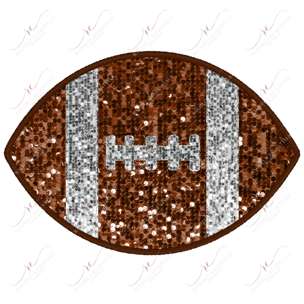 Faux Sequin Football - Ready To Press Sublimation Transfer Print Sublimation